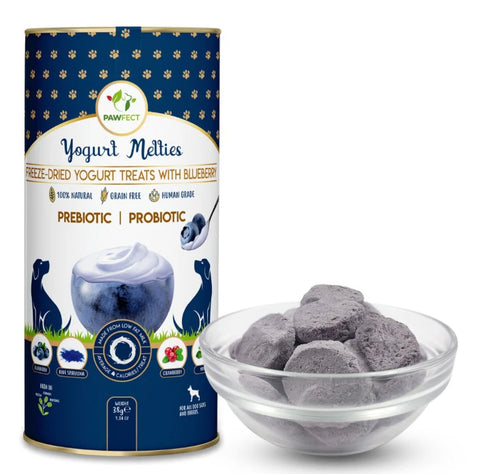 Pawfect Yoghurt Melties Prebiotic and Probiotic Treats - Blueberry