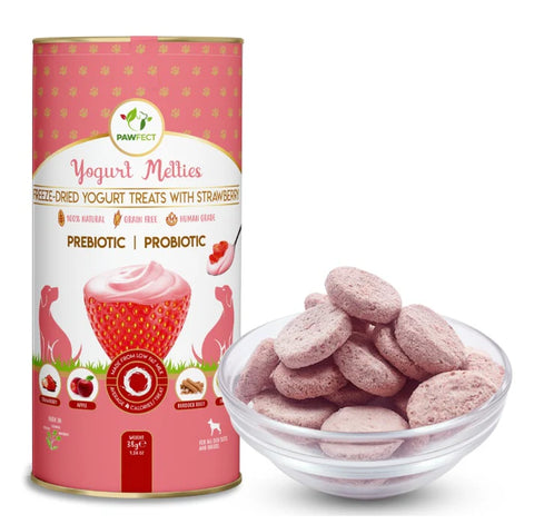 Pawfect Yoghurt Melties Prebiotic and Probiotic Treats - Strawberry