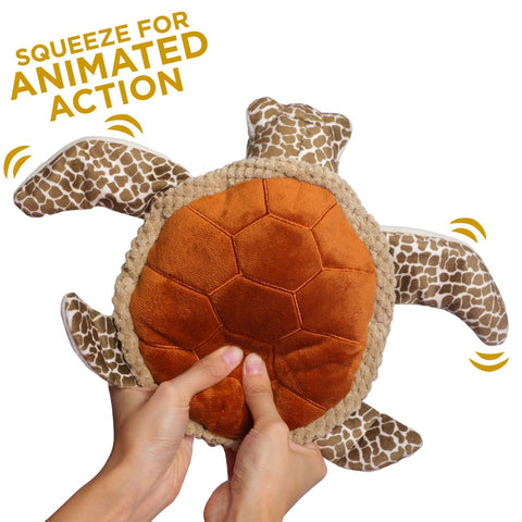 Tall Tails Animated Turtle Plush Dog Toy