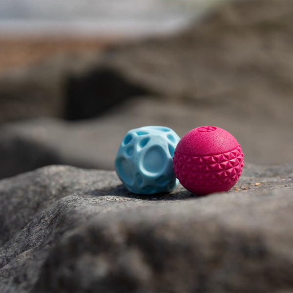 Great & Small Frubba Blue Irregular Ball & Pink Diamond Dog Ball Dog Toy