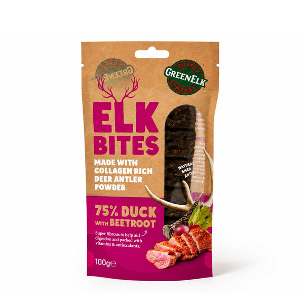 Green Elk Bites Duck & Beetroot Dog Treats