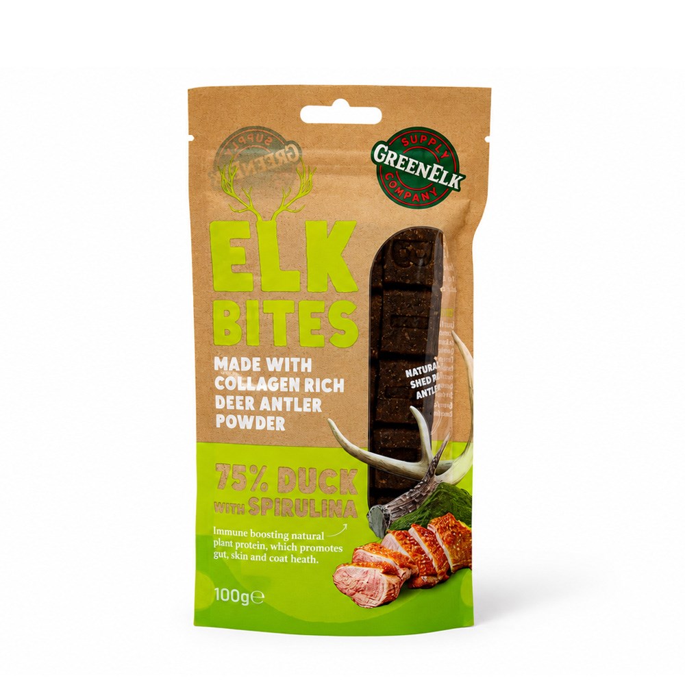 Green Elk Bites Duck & Spirulina Dog Treats