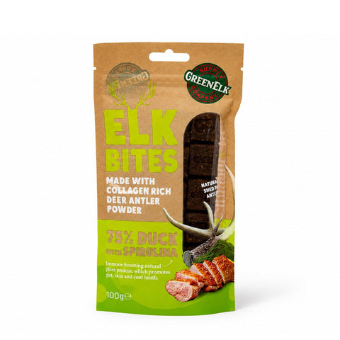 Green Elk Bites Duck & Spirulina Dog Treats