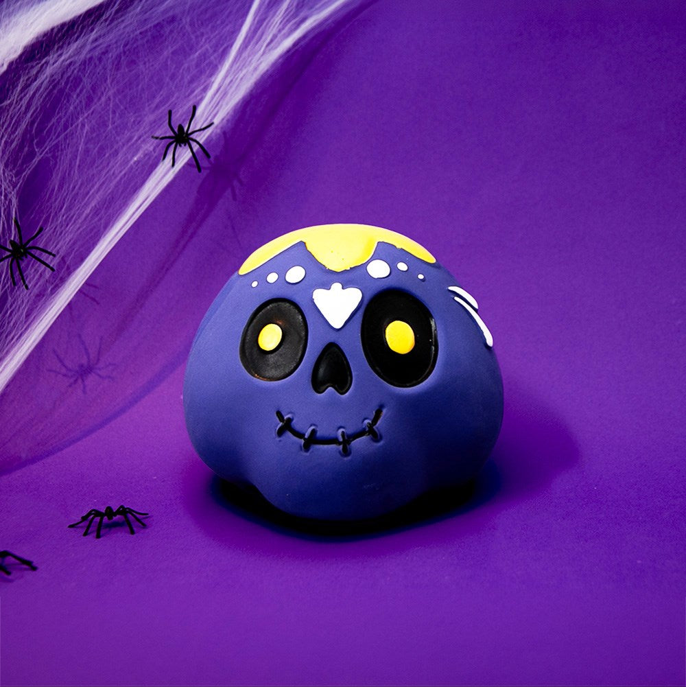 Great & Small Creepy Cuties Latex Purple Sugar Skull Dog Toy
