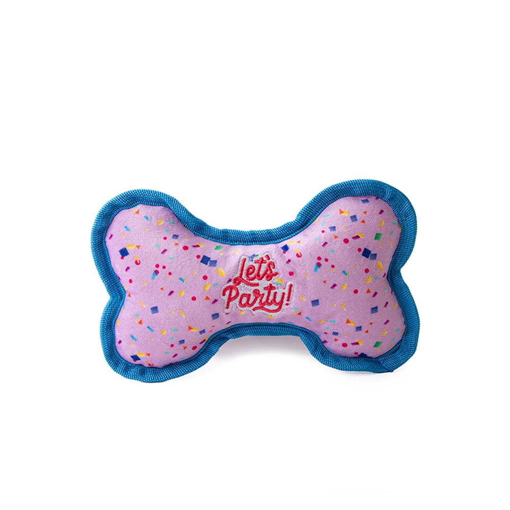 Great & Small Let's Party Plush Bone Dog Toy