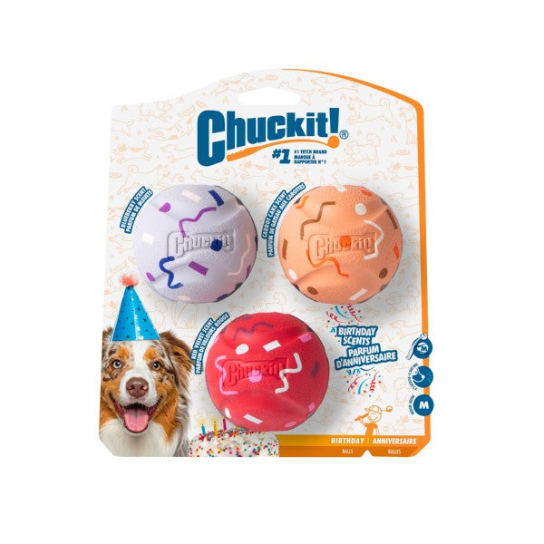 Chuckit Birthday Ball Medium 3 Pack