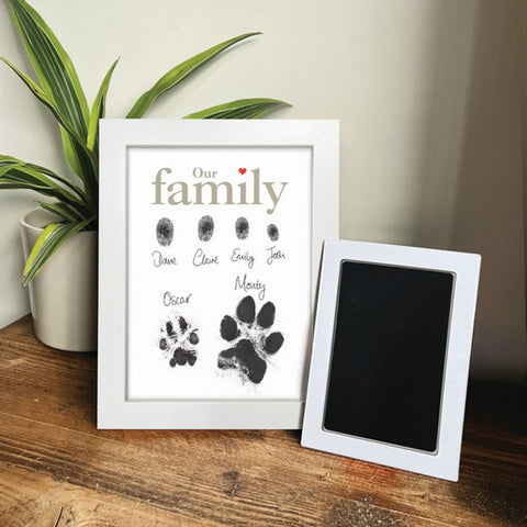 Oh So Precious Framed Family Finger/Paw Print Frame With Ink Kit in