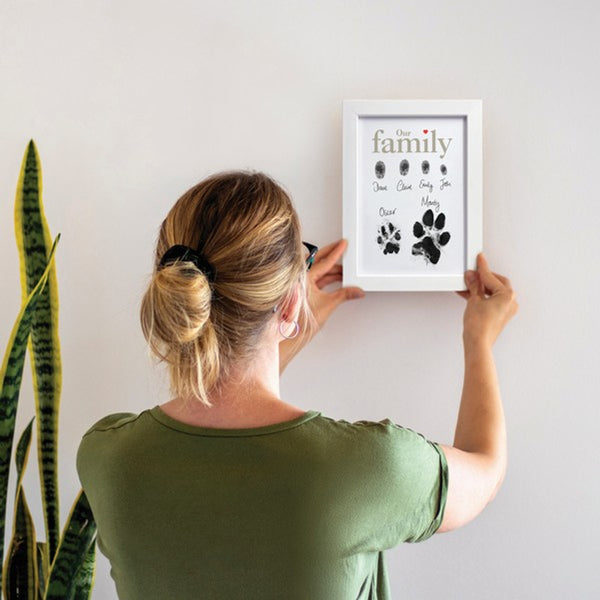 Oh So Precious Framed Family Finger/Paw Print Frame With Ink Kit in
