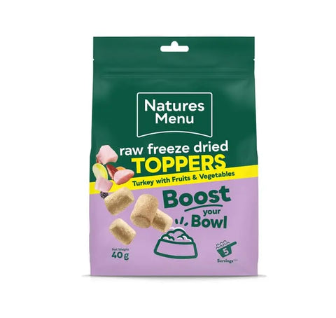 Natures Menu Complete Raw Freeze Dried Turkey Toppers Dog Food