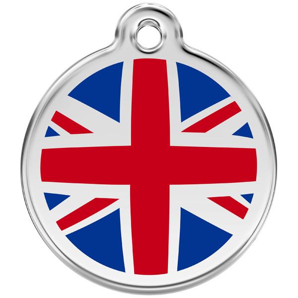 Red Dingo - Enamel Pet ID Tag - UK Flag