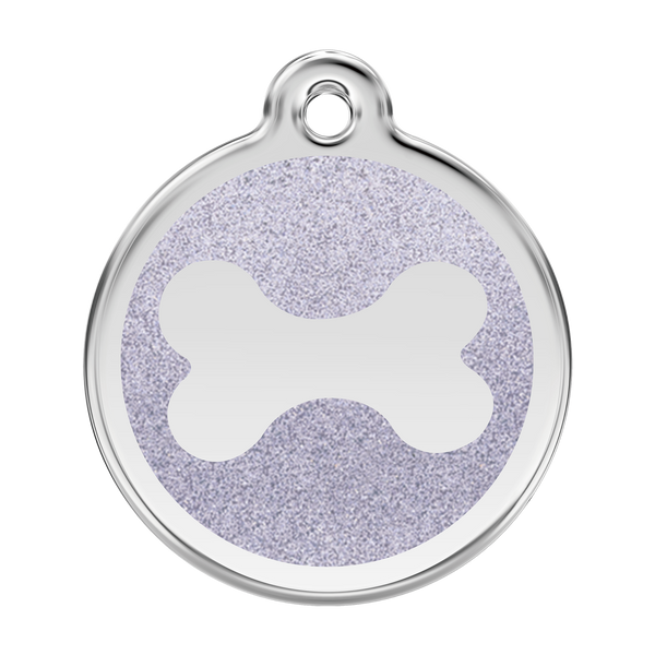 Red Dingo - Glitter Pet ID Tag - Bone