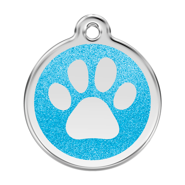 Red Dingo - Glitter Pet ID Tag - Paw