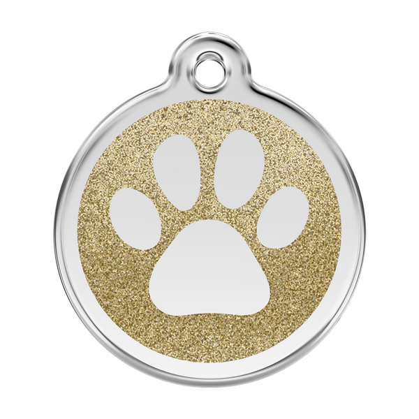 Red Dingo - Glitter Pet ID Tag - Paw