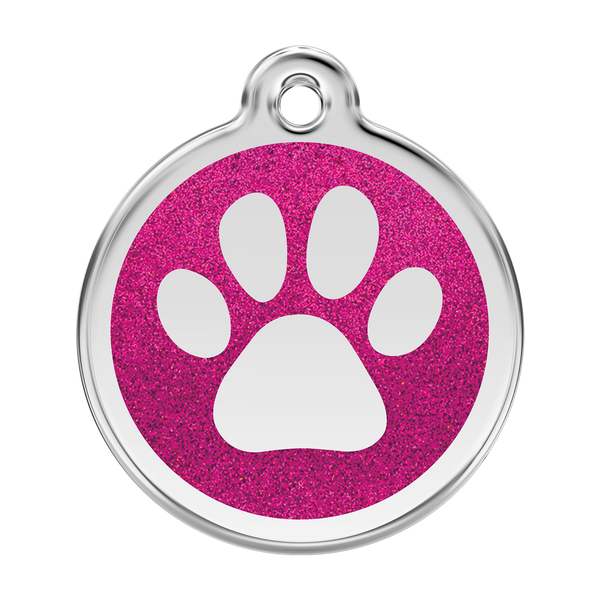 Red Dingo - Glitter Pet ID Tag - Paw