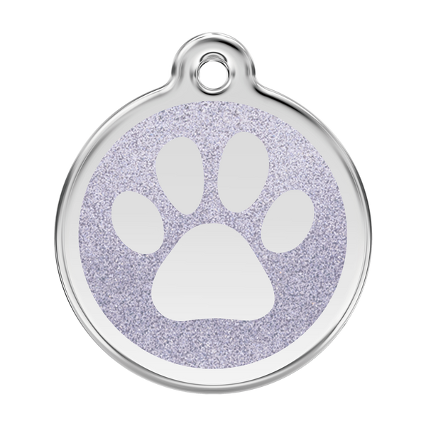 Red Dingo - Glitter Pet ID Tag - Paw