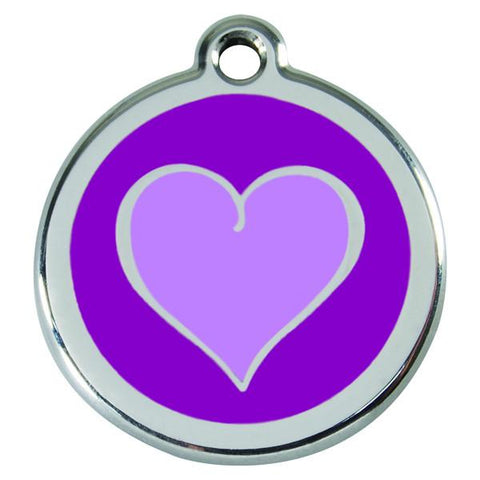 Red Dingo - Enamel Pet ID Tag - Purple Heart