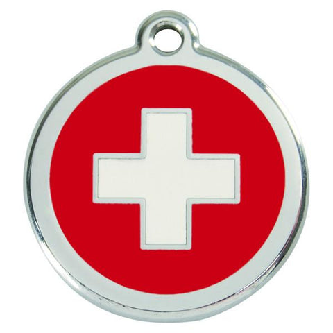 Red Dingo - Enamel Pet ID Tag - Swiss Cross