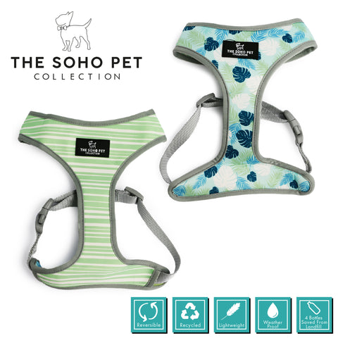 SOHO Pet Stripe/Leaf Reversible Harness