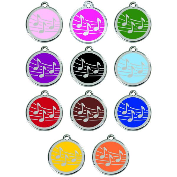 Red Dingo - Enamel Pet ID Tag - Musical Notes